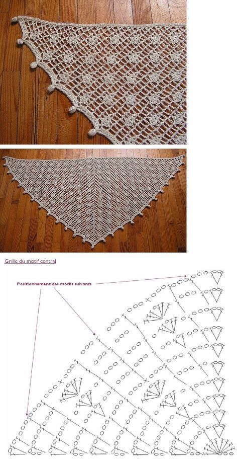 Virkning Diagram, Poncho Au Crochet, Crochet Prayer Shawls, Crochet Shawl Diagram, شال كروشيه, Womens Crochet Patterns, Crochet Motif Patterns, Crochet Shawl Pattern Free, Crochet Triangle