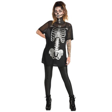 Dress For Adults, Costumes Faciles, Women Skeleton, Skeleton Design, Skeleton Costume, Costume Women, Scary Costumes, Halloween Costume Shop, Skeleton Shirt