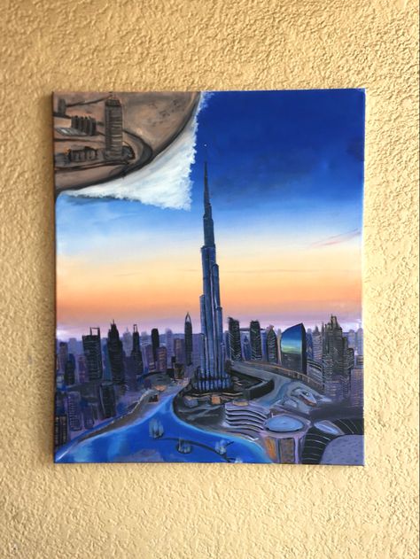 Never give up on your dreams no matter where you stand today. #uae #uaenationalday #dubaimall #dubai #dubai🇦🇪 #artistindubai #dubaiart #artdubai #paintingart #paintingoncanvas Dubai Canvas Painting, Uae Painting Ideas, Uae Art Painting, Uae National Day Drawing, Uae Painting, Dubai Drawing, Uae Drawing, Dubai Painting, Dubai Illustration