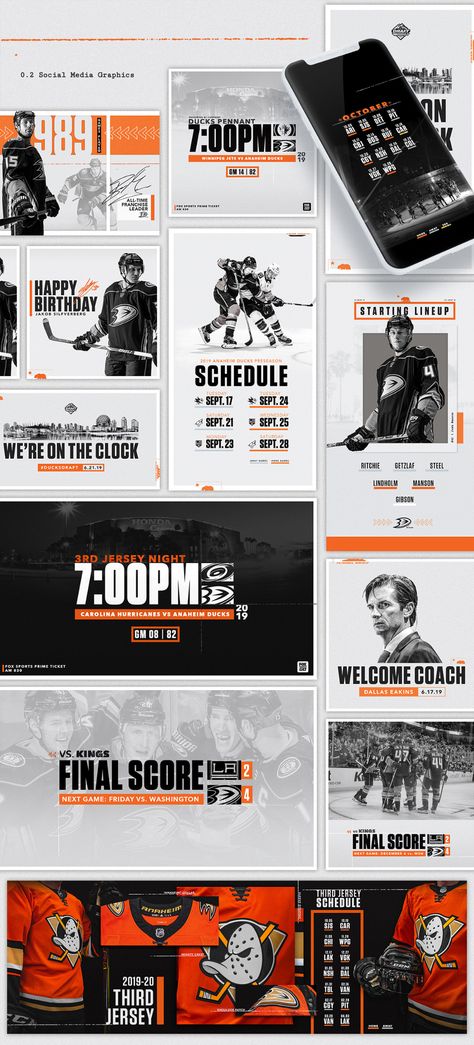Anaheim Ducks 2019-20 Season Creative on Behance Anaheim Ducks Hockey, Ducks Hockey, Sports Design Ideas, Sport Branding, Sports Design Inspiration, Sports Marketing, Sport Poster Design, Schedule Design, Sports Graphic Design