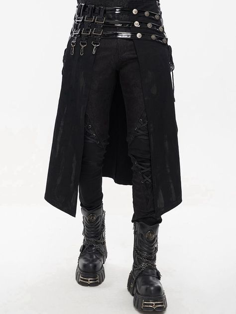 Skirt For Men, Spirit Walker, Gothic Belt, Ringing Bell, Punk Skirt, Punk Men, Gothic Skirt, Gothic Costume, Fishnet Leggings