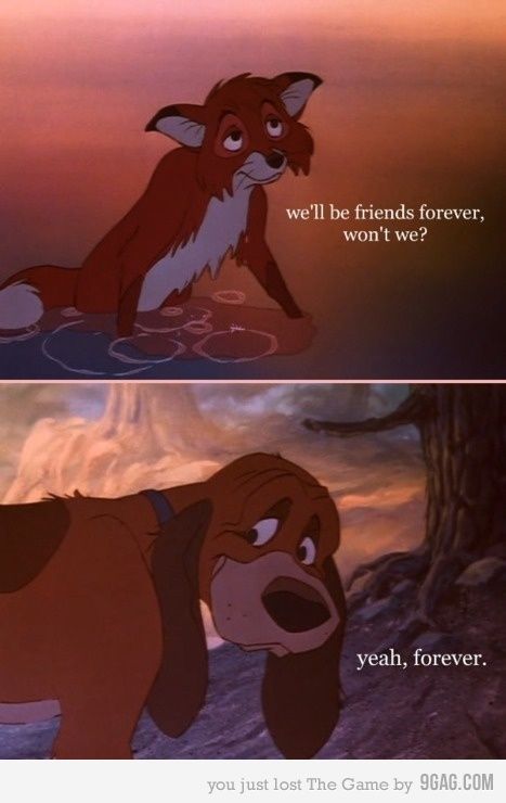 The Fox and the Hound <3 <3 <3 <3 <3 this movie. Disney Quotes, Right In The Childhood, Images Disney, The Hound, I Love Cinema, Childhood Movies, The Fox And The Hound, Best Friends Forever, Disney And Dreamworks