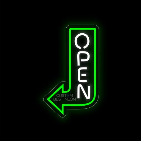 Store Front Signs, Restaurant Neon Sign, Open Neon Sign, Led Open Sign, Neon Open Sign, Led Wall Art, Advertising Methods, Open Sign, Green Birthday