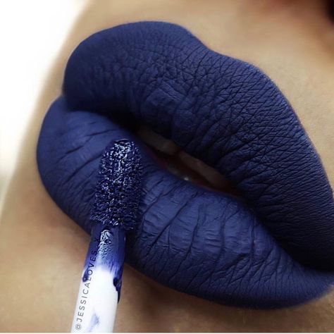 Navy Blue Lipstick, Lip Kisses, Dark Blue Lipstick, Blue Baubles, Gold Lipstick, Winter Ball, Metallic Lipstick, Blue Lipstick, Metallic Lips