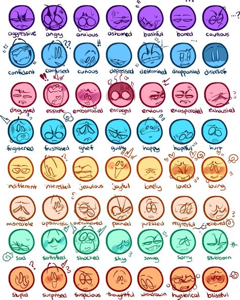 How To Draw Different Emotions, Shocked Face Expression Drawing, Expression Meme Drawing, Drawing Expression Chart, Art Warm Ups, Expression Board, Expression Art, Facial Expressions Drawing, Expression Sheet