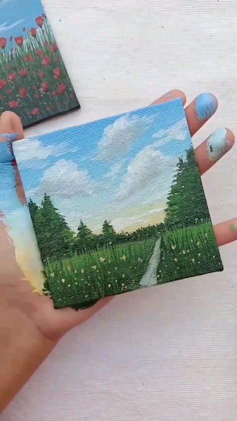 Canvas Art Mini, Canvas Painting Small, Painting Small Canvas, Mini Tela, Mini Toile, Small Canvas Paintings, Easy Canvas Art, Simple Canvas Paintings, Painting Small