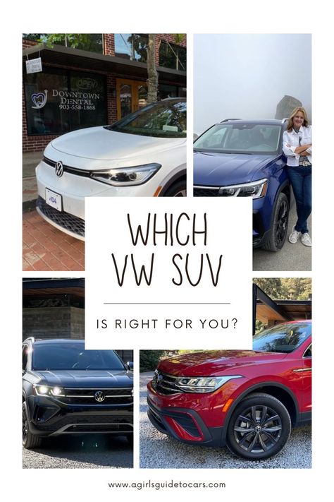 VW SUV collage Vw Suv, Volkswagen Suv, Vw Atlas Cross Sport, Vw Taos, Affordable Suv, Tiguan Vw, Volkswagen Taos, Vw Atlas, Suv Comparison