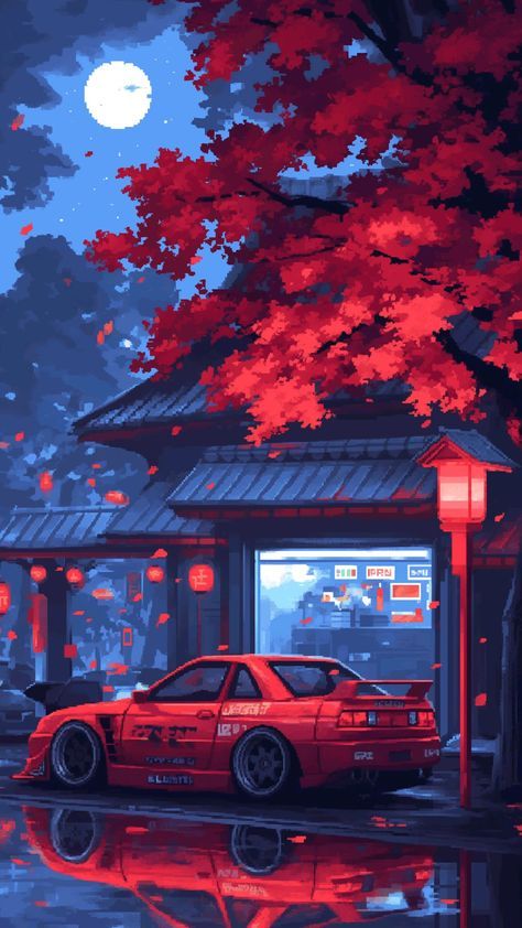 Lo-fi Wallpaper, 4k Gaming Wallpaper, Pixel Art Background, Mobil Drift, Jdm Wallpaper, Cool Car Drawings, Cool Car Pictures, Simple Phone Wallpapers, Anime Pixel Art