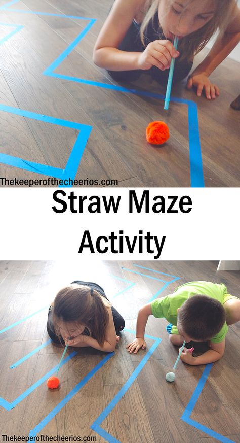 Straw Maze, Straw Activities, Aktiviti Prasekolah, Permainan Kerjasama Tim, Maze Activity, Maluchy Montessori, Aktiviti Kanak-kanak, Diy Kids Games, Games Kids