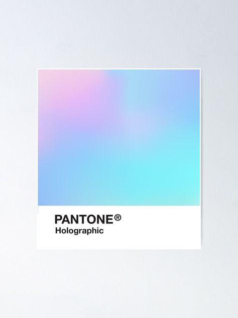 "H.I.P.A.B - Holographic Iridescent Pantone Aesthetic Background 3" Poster by heathaze | Redbubble Iridescent Design Graphic, Holographic Branding Design, Iridescent Color Palette, Holographic Typography, Iridescent Branding, Iridescent Palette, Prism Aesthetic, Holographic Color Palette, Pantone Aesthetic