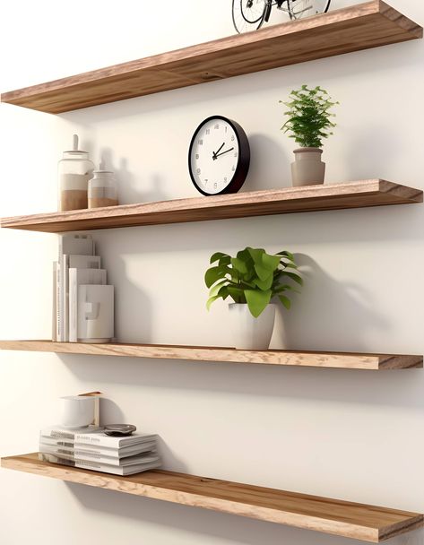 Rustic floating shelves