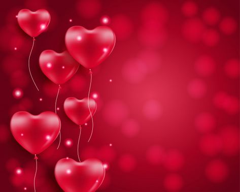 Heart shaped balloons on blurred backgro... | Premium Vector #Freepik #vector #background #sale #heart #love Heart Background Wallpapers, Valentines Background, Heart Shaped Balloons, Hd Happy Birthday Images, Valentine's Day Background, Love Background, Background Love, Graphic Assets, Free Printable Stationery