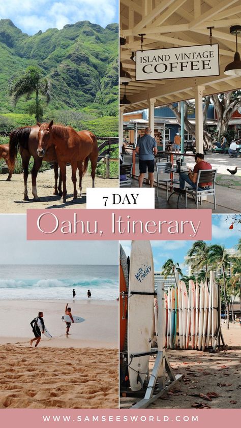 7 Day Oahu Itinerary | Ultimate Hawaii Itinerary Honolulu Hawaii Vacation, Oahu Itinerary, Hawaii Itinerary, Oahu Beaches, Oahu Vacation, Hawaiian Travel, Oahu Travel, Hawaii Travel Guide, Hawaii Photography