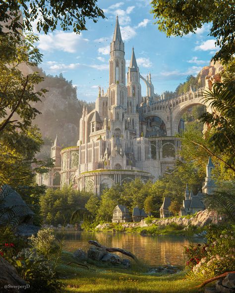 Castle Exterior, Castle Drawing, Castle Background, Castle Painting, Fairy Castle, Castle Aesthetic, Fantasy Background, Castle Art, Fantasy Forest