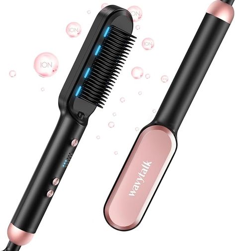 Amazon.com : Wavytalk Ionic Hair Straightener Brush, Hair Straightening Brush Flat Iron for Women, Anti-Scald Ceramic Straightening Comb Fast Heating for Home Salon, Rose Gold. : Beauty & Personal Care No Heat Hairstyles, Hair Straightening Brush, Hair Straightener Brush, Straightener Brush, Straightening Comb, Ionic Hair Dryer, Hair Brush Straightener, Hair Straightening, Straightening Brush