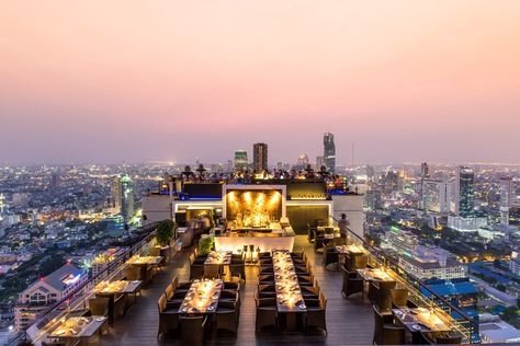 Sky Bar Bangkok, Rooftop Bar Bangkok, Bangkok Nightlife, San Myshuno, Kempinski Hotel, Singapore Sling, Sky Bar, Best Rooftop Bars, Bangkok Hotel