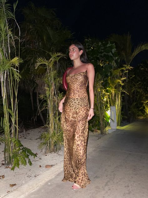 mexico outfit | tropical vacation | rat and boa | tulum | vacation outfit inspo | Rainforest Outfit Fashion, Night Time Vacation Outfits, Tulum Mexico Party, Holiday Outfits Evening, Jungle Theme Bachelorette Party Outfit, Tropical Vacation Outfits Dinner, Rat And Boa Outfit, Tulum Birthday Outfit, Bali Party Outfit