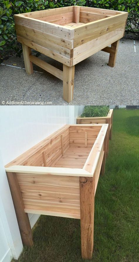 Vegetable Flower Garden, Diy Raised Bed Garden, Raised Bed Gardens, Raised Garden Beds Diy Vegetables, Box Planters, Taman Diy, Gardening Backyard, Barn Wood Decor, Garden Bed Layout