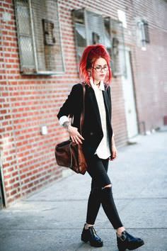 Preppy but Keep it Punk - Album on Imgur Alt Workwear, Queer Business Casual, Office Work Clothes, Geeky Outfits, Classy Edgy Fashion Outfits, How To Wear Jeans To Work, Edgy Work Outfits, How To Wear Jeans, Casual Goth