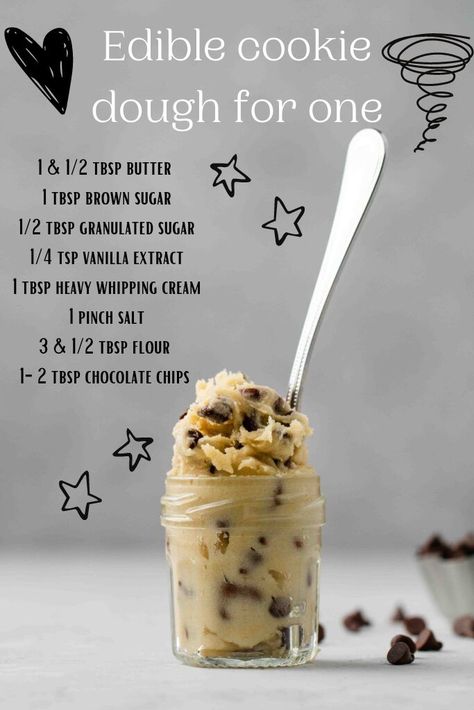 Edible chocolate chip cookie dough for one Cookie Dough For One, Edible Chocolate Chip Cookie Dough, Quick And Easy Sweet Treats, Fest Mad, Landscaping Flowers, Edible Cookies, Sweet Snacks Recipes, حلويات صحية, Easy Baking Recipes Desserts