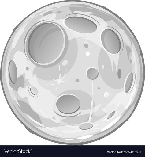 Full Moon Cartoon Royalty Free Vector Image - VectorStock Planets Cartoon, Planet Cartoon, Solar System Cake, Smiling Moon, Cartoon Moon, Moon Color, Space Party Decorations, Moon Cartoon, Moon Planet