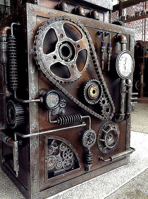 steampunk | Tumblr Steampunk Clock Tower, Steampunk Bar, Steampunk Machine, Steampunk Diy Crafts, Steampunk Machines, Art From Recycled Materials, Steampunk Furniture, Steampunk Gadgets, Finnabair Art