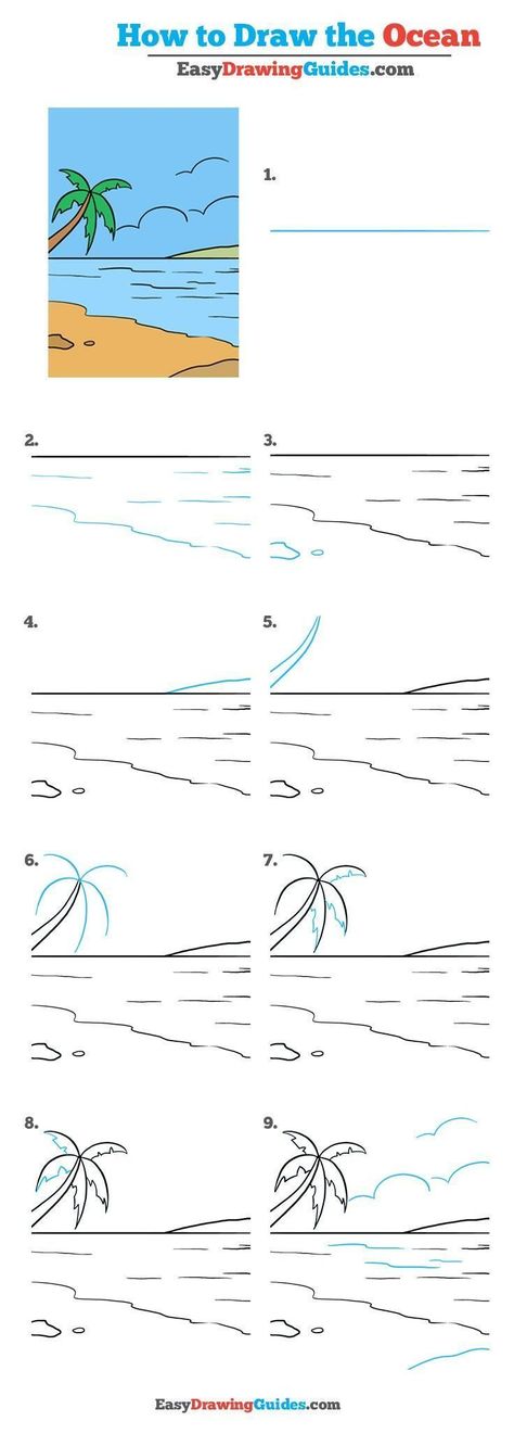 Learn How to Draw Ocean: Easy Step-by-Step Drawing Tutorial for Kids and Beginners. #Ocean #drawingtutorial #easydrawing See the full tutorial at https://easydrawingguides.com/how-to-draw-an-ocean-really-easy-drawing-tutorial/. 3d Drawing Tutorial, Trin For Trin Tegning, 3d Drawing Techniques, Very Easy Drawing, Desenhos Halloween, Ocean Drawing, Fencing Ideas, Easy Drawing Tutorial, Drawing Tutorials For Kids