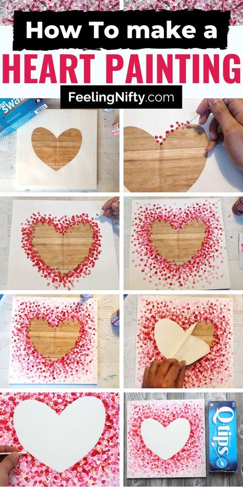 Valentine Art Projects, February Crafts, Easy Valentine Crafts, Diy Valentine's Day Decorations, Art Projects For Adults, Valentine's Day Crafts For Kids, Preschool Valentines, Diy Valentines Decorations, Valentine Crafts For Kids