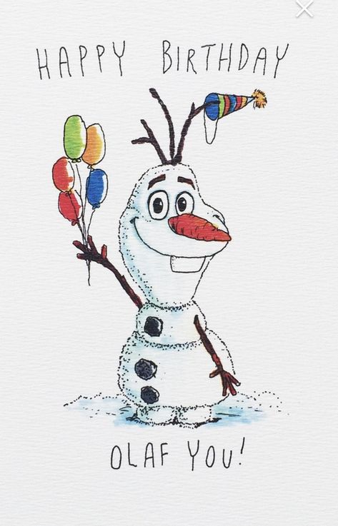 Disney Birthday Card Ideas, Disney Birthday Cards Diy, Disney Birthday Cards, Frozen Birthday Cards, Disney Birthday Card, Frozen Cards, Card Night, Olaf Birthday, Sign Language Words