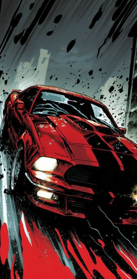 Mustang Art, Mustang Wallpaper, Automotive Illustration, Jdm Wallpaper, Cool Car Drawings, Automotive Artwork, Cool Car Pictures, Tapeta Galaxie, Car Artwork