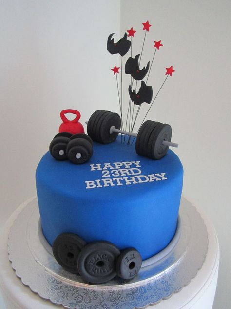 Fitness Cakes For Men, Birthday Cake For Gym Lovers, Weight Cake Gym, Gym Cakes For Women, Gym Cakes For Men Fitness, Gym Theme Cake For Men, Bolo Crossfit, Crossfit Cake, Fitness Cake