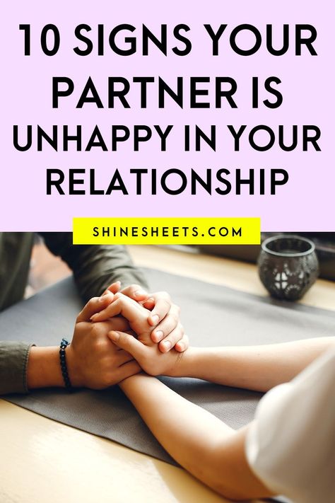 There are a few particular signs that your partner is losing interest and feels unhappy in your relationship... Click to learn about them and see if it might be time for that honest conversation. | ShineSheets.com | Signs your partner is unhappy, signs your partner no longer loves you, signs its over, relationship advice, signs he's falling out of love, signs of unhappy husband, signs of unhappy relationship, does he still love me signs #relationships #couples #marriage #relationship #lifetips Signs Your Boyfriend Is Losing Interest, Is My Relationship Over, Does He Still Love Me, Falling Out Of Love Quotes, Losing Interest, Signs He Loves You, Love You Husband, Trust In Relationships, Feeling Disconnected