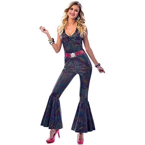 set high (PKT) (9903581) Adult Ladies Disco Diva Costume (Small) amscan Disco Clothes Women, Disco Poses, Disco Costume 70s, Abba Fancy Dress, Disco Costume For Women, Disco Party Costume, Disco Fancy Dress, 70s Fancy Dress, Disco Jumpsuit