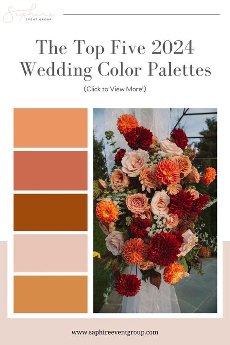 Sunset-Inspired Wedding Color Palette Aguas Frescas Table, Fall Wedding Sunset Colors, Fall Sunset Wedding Colors, Fall Wedding Colors October Burnt Orange Navy Blue, Mexican Wedding Color Palette, Sunset Color Palette Wedding, Sunset Wedding Colors, Fall Wedding Colors October, August Wedding Colors