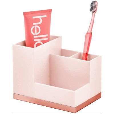 Bathroom Ideas Toothbrush Holder, Pink Toothbrush Holder, Cute Toothbrush Holder, Toothpaste Organization, Cute Bathroom Accessories, Organizing Toothbrushes, Teen Bathroom Decor, Pink Bathroom Accessories, Teen Bathrooms