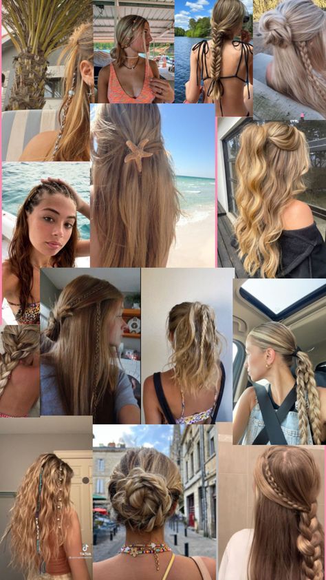 cute beach hair styles Cheer Hair, Beach Hair Styles, Preppy Hairstyles, Easy Hairstyles For Thick Hair, Hairstyle Examples, Hair Inspiration Long, Makeup Mistakes, Beach Hairstyles For Long Hair, Beauty And Makeup