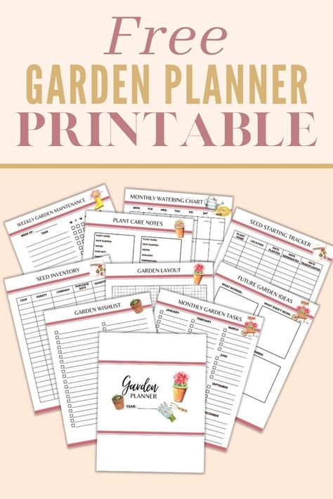 Montessori, Garden Calendar Printable, Gardening Printables Free, Garden Planner Layout, Printable Garden Planner Free, Free Garden Printables, Garden Printables Free, Free Garden Planner Printable, Garden Journal Printables Free