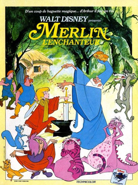 Merlin L'enchanteur Madam Mim, Quiz Disney, Merlin L'enchanteur, Bill Peet, French Movie Posters, Elmer Fudd, Animation Disney, Retro Inspiration, French Movies
