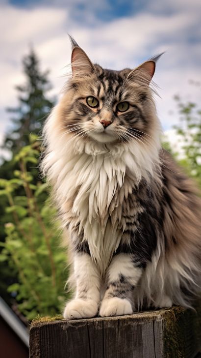 How High Can Norwegian Forest Cat Jump? Jumping Ability Of Norwegian Forest Cat - Breed profile Norweign Forest Cat, Norwegian Forest Cat Therian, Norwegian Forest Cats, Norwegian Forest Cat Brown, Norweigen Forest Cat, Cat In Forest, Norwegian Forest Kittens, Majestic Cats, Cats Jumping