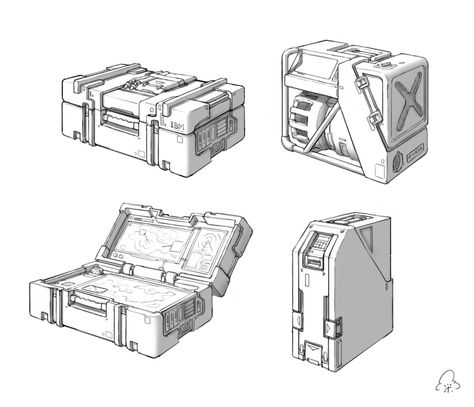 ArtStation - box, Hua YeCai Sci Fi Crate Concept Art, Scifi Environment, Mode Cyberpunk, Sci Fi Props, Spaceship Interior, Hard Surface Modeling, Props Concept, Environment Props, Sci Fi Design