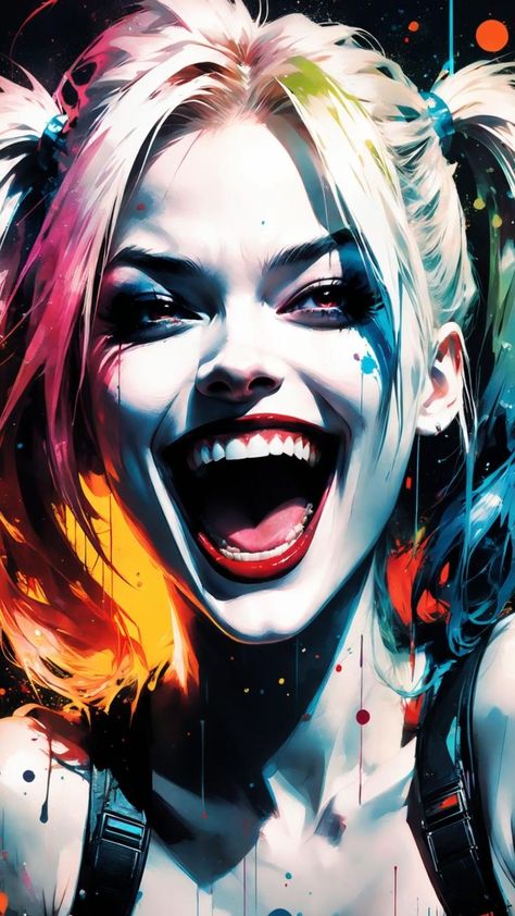 Compilation of works on the character of Harley Quinn, digital art. #harleyquinn #harleyquinndigitalart #harleyquinnvideo #bapecai Harley Quinn Illustration, Batman Art Drawing, Abstract Artwork Painting, Harley Quinn Tattoo, Harley And Joker Love, Joker Drawings, Der Joker, Harley Quinn Drawing, Margot Robbie Harley Quinn