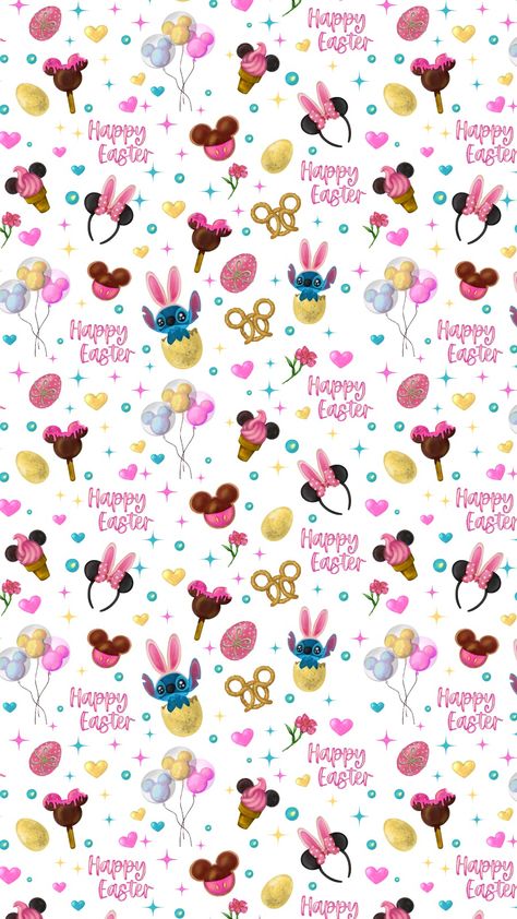 Easter Disney Wallpaper, Disney Easter Wallpaper, Disney Digital Paper, Paper Mouse, Holiday Wallpapers, Disney Easter, Easter Wallpaper, Disney Background, Vintage Flowers Wallpaper