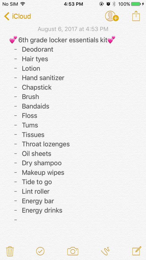 Middle school locker survival kit Organisation, Things To Put In Your Locker Middle School, School Supplies For Grade 6, 6th Grade Emergency Kit, What To Pack For 6th Grade, What To Keep In Ur Locker, Things To Put In Your Locker At School, 6th Grade Backpack Essentials, Pe Locker Essentials