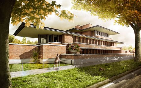 Robie House | Klaus Brammer - CGarchitect - Architectural Visualization - Exposure, Inspiration & Jobs Santiago, Frank Lloyd Wright Robie House, Prairie Style Architecture, Interesting Homes, Usonian House, Robie House, Frank Lloyd Wright Architecture, Frank Lloyd Wright Buildings, Prairie School