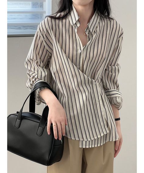 Vertical Striped Shirt Women Autumn Niche Long Sleeve Shirt Vertical Striped Shirt Women, Vertical Striped Shirt, Outfit Ideas Y2k, Outfit Inspo Spring, Striped Shirt Women, Design Shirts, Spring Break Outfit, High Design, Everyday Fashion Outfits