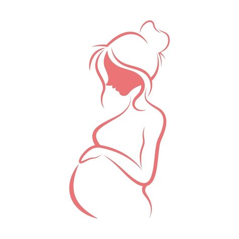 Vector pregnancy logo icon design illust... | Premium Vector #Freepik #vector #pregnant-silhouette #maternity #birth #pregnancy Teenage Pregnancy Poster, Pregnant Icon, Pregnant Logo, Pregnant Silhouette, Doctor Logo Design, Mh Logo, Silhouette Maternity, Doula Logo, Doctor Logo