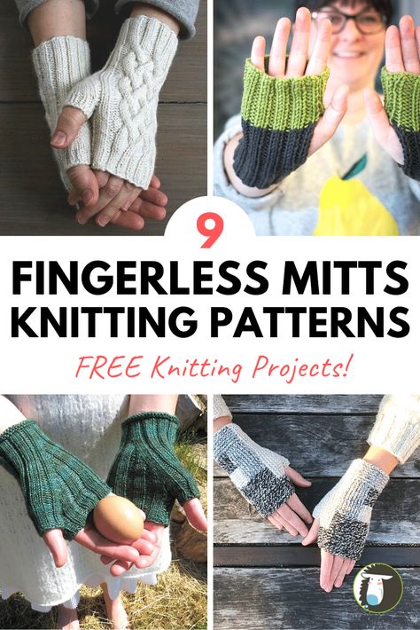 Diy Crochet Gloves, Fingerless Mitts Knit, Fingerless Mittens Knit, All Free Knitting, Fingerless Mittens Pattern, Knitted Gloves Mittens, Knitting Gloves Pattern, Fingerless Gloves Knitted Pattern, Knitted Wrist Warmer