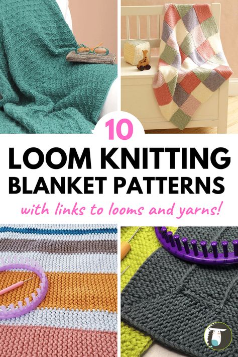 Loom Knitting Blankets Guide + 10 Pattern Ideas — Blog.NobleKnits Knitting Looms Projects, Knitting Loom Patterns For Beginners, Crochet Loom Blanket, Couture, Round Loom Knitting Blanket, Loom Knit Throw Blanket, Loom Knit Patchwork Blanket, Loom Crochet Beginner Blanket Patterns, Loom Crochet Blanket