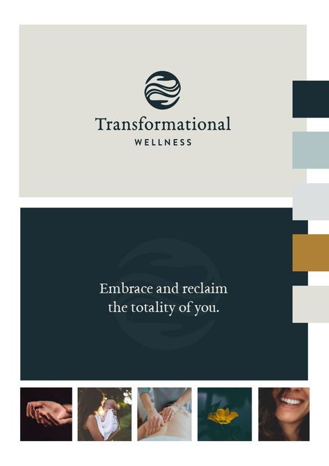 Transformational Wellness Logo Design, Tagline, Color Scheme, and Mood board | Massage Branding Massage Taglines, Physical Therapy Branding, Massage Therapy Branding, Health Branding Design, Therapy Branding Design, Massage Therapy Logo Design, Wellness Branding Design, Wellness Logo Design Inspiration, Massage Logo Design Ideas