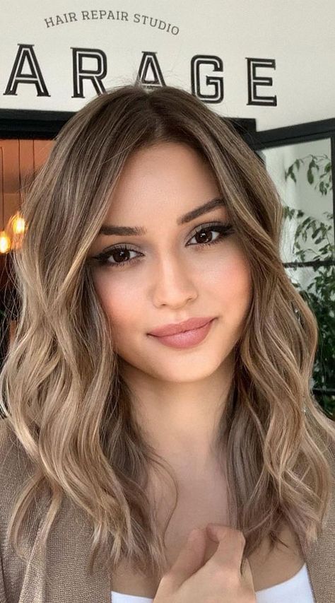 55+ Spring Hair Color Ideas & Styles for 2021 : Baby Blonde Balayage Haircut And Balayage, Sand Brown Hair Balayage, Creamy Brown Hair Balayage, Soft Brown To Blonde Balayage, Brassy Blonde Highlights On Brown Hair, Dark Blonde Balayage Curtain Bangs, Sand Hair Color Blondes, Trendy Medium Length Haircuts With Curtain Bangs, Blonde Hair Color Ideas Latina